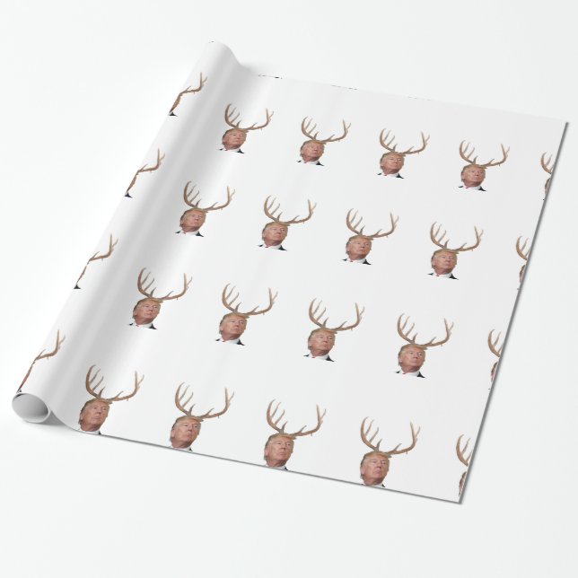 Trump Christmas: Deer Mr. President Wrapping Paper (Unrolled)