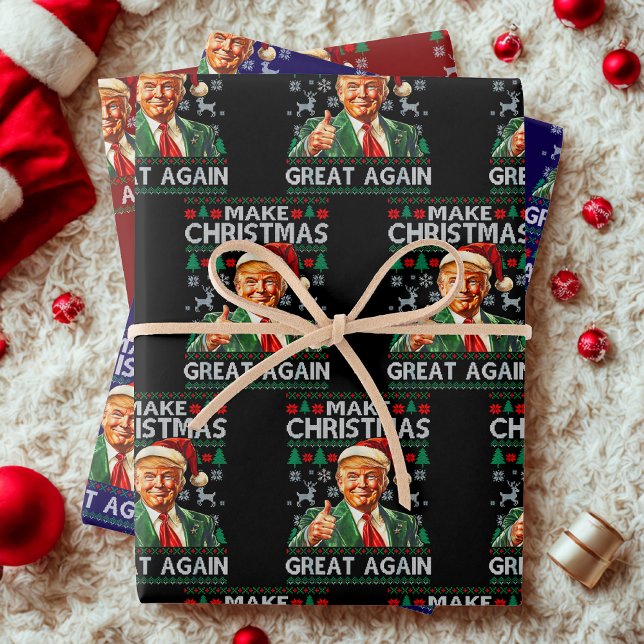 Trump Christmas Gift, Make Christmas Great Again Wrapping Paper Sheet (Creator Uploaded)