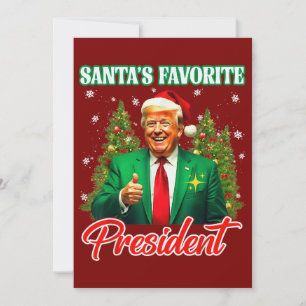 Trump Christmas Gift   Santa's Favourite President Holiday Card