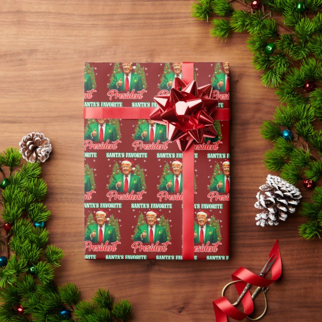 Trump Christmas Gift | Santa's Favourite President Wrapping Paper (Holiday Gift)