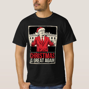 Trump Christmas Is Great Again Xmas Pjs Funny T-Shirt