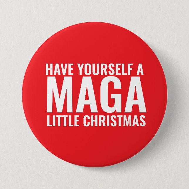 TRUMP CHRISTMAS LARGE BUTTON (Front)