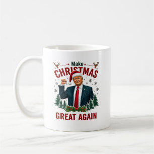 Trump Christmas Merry Christmas MAGA Trump Fist  Coffee Mug
