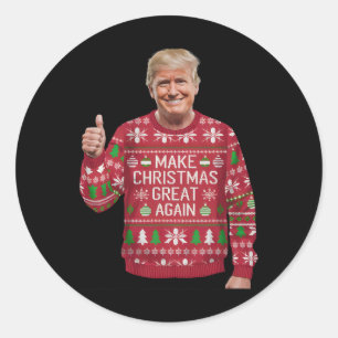 Trump Christmas Pajama Trump Make Christmas Great Classic Round Sticker