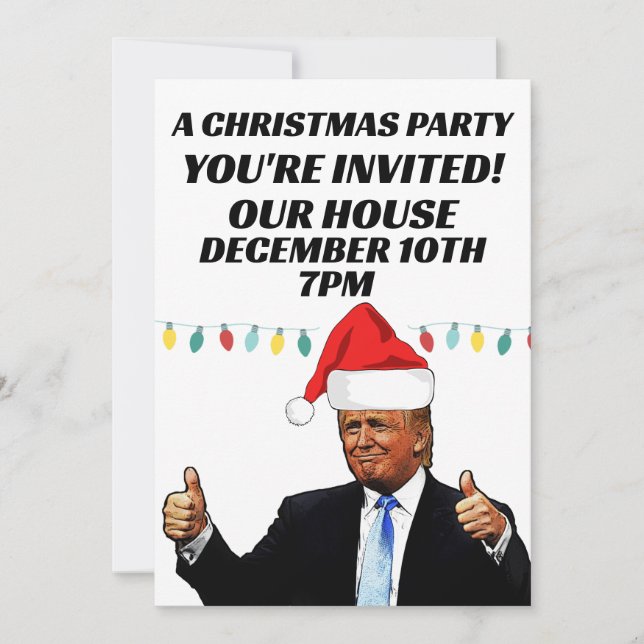 TRUMP CHRISTMAS PARTY CUSTOM INVITATIONS (Front)
