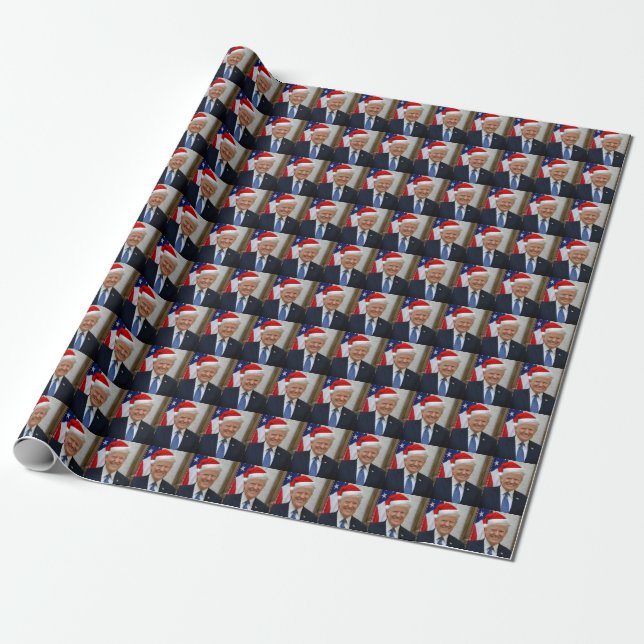 TRUMP Christmas President Gift Wrapping Paper (Unrolled)