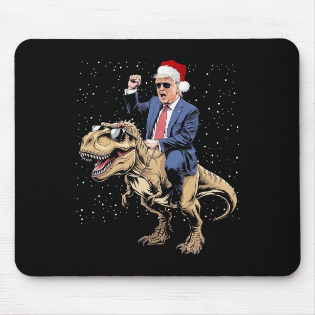 Trump Christmas Shirt Xmas T Rex Funny Trump Dinos Mouse Pad (Front)
