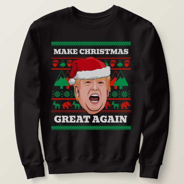 Trump Christmas Sweater Make Christmas Great Again (Design Front)