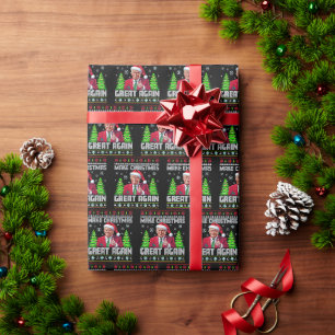 Trump Christmas Wrapping Paper, Funny Donald Trump Paper