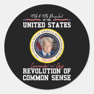 Trump Commander-in-chief Golden Age Of America Classic Round Sticker