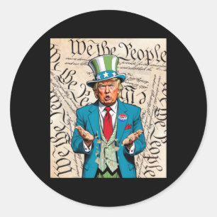 Trump Constitution Of The Usa Needs To Be Reread Classic Round Sticker