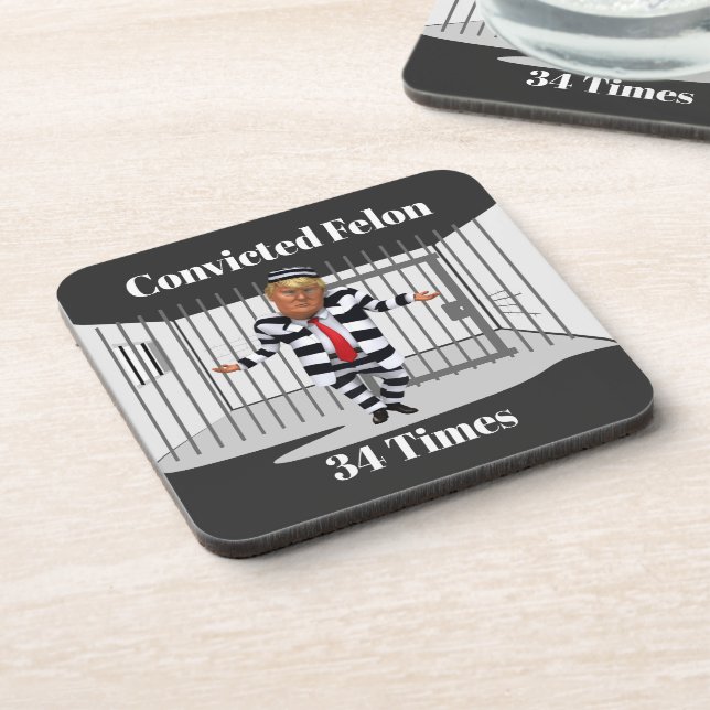 Trump Convicted Felon Beverage Coaster (Left Side)
