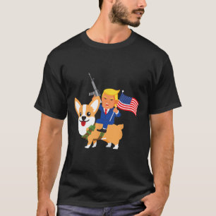 Trump Corgi Gun Merica Election Donald Dog Mom Gif T-Shirt