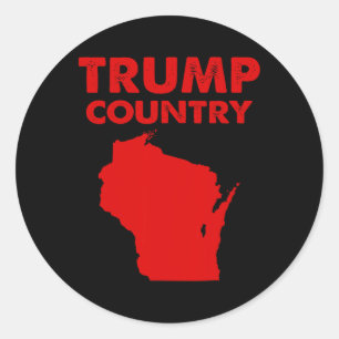 Trump Country Wisconsin Map Red State Republican T Classic Round Sticker