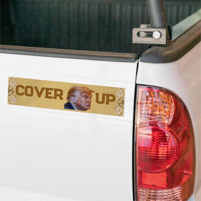 Trump Cover Up Bumper Sticker (On Truck)