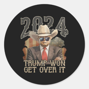 Trump Cowboy Western Daddy's Home Take America Ck Classic Round Sticker
