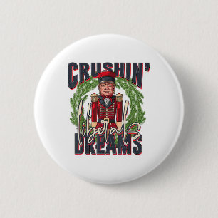 Trump Crushing Liberal Dreams Christmas  6 Cm Round Badge