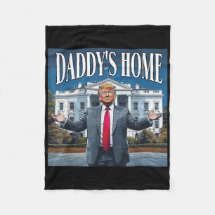 Trump Daddys Home White House 2025 Fleece Blanket