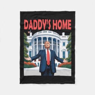 Trump Daddys Home White House Fleece Blanket