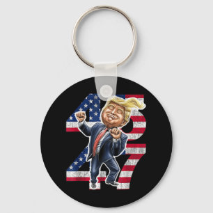 Trump Dance 45 47 American Flag Trump 2024  Key Ring