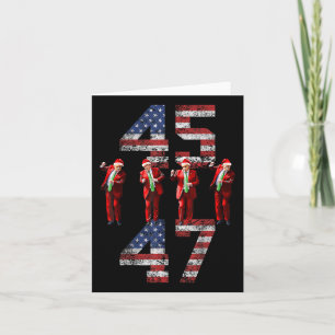 Trump Dance 45 47 American Flag Trump Xmas Pyjamas Card
