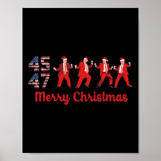 Trump Dance 45 47 Donald Trump Xmas Pyjamas Holida Poster (Front)