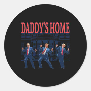 Trump Dance Daddy's Home Retro Classic Round Sticker