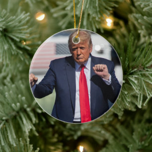 Trump Dance Funny Ceramic Ornament