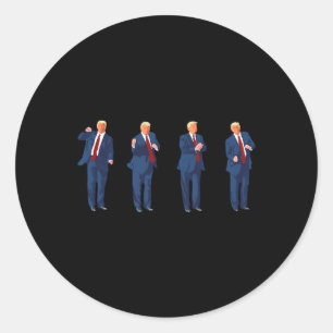 Trump Dance Funny Pro Trump 2024 Vote Trump Presid Classic Round Sticker