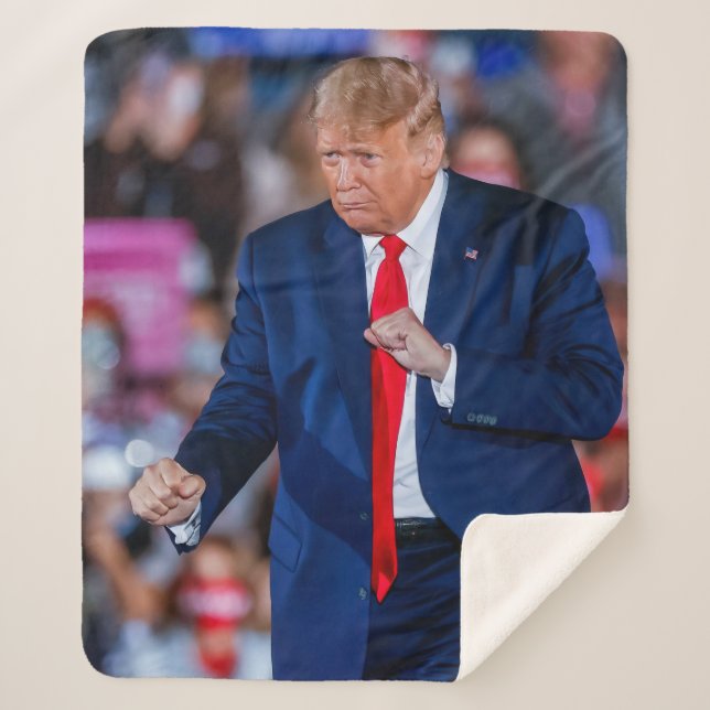 Trump Dance Funny Sherpa Blanket (Front)