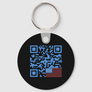 Trump Dance Qr Code Vintage Usa Flag Trump -elepha Key Ring