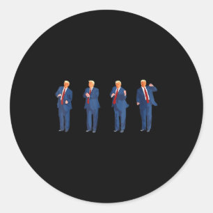 Trump Dancing America 47 And 4th Of July Fathers D Classic Round Sticker