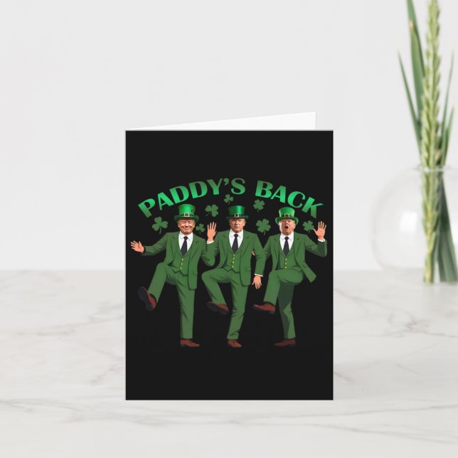 Trump Dancing Funny St Patricks Day Drinking Paddy Card (Front)