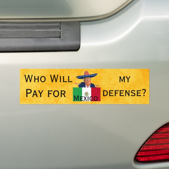 Trump Defence Bumper Sticker (On Car)