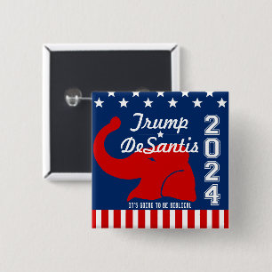 TRUMP DESANTIS 2024 BIBLICAL 15 CM SQUARE BADGE