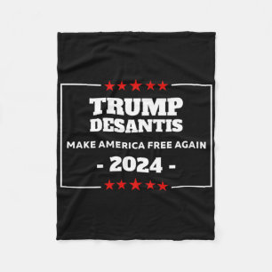 Trump Desantis 2024 Make America Florida Election Fleece Blanket