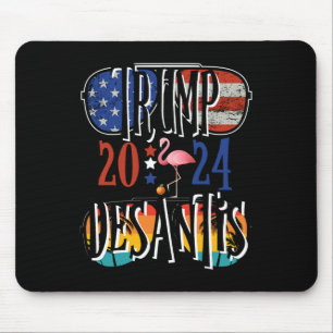 Trump Desantis Election American Flag Flamingo Sta Mouse Pad