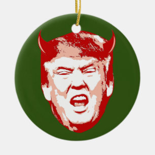 Trump Devil Head - Anti-Trump - Ceramic Ornament