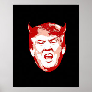 Trump Devil Head - Anti-Trump - Poster