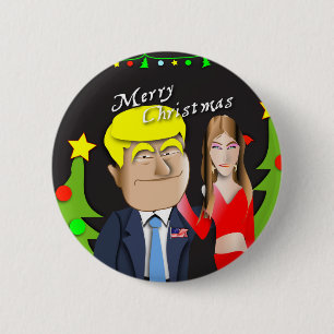 Trump, Donald, Melania, Christmas, gift, present, 6 Cm Round Badge