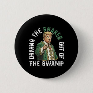 Trump Driving The Snakes Out Of The Swamp 6 Cm Round Badge