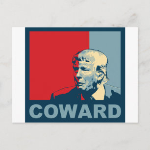 Trump/Drumpf: Coward (Hope colours) Postcard