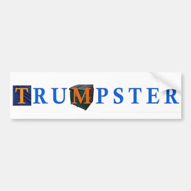 Trump Dumpster Sticker 2 -- Blue, White (Front)