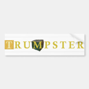 Trump Dumpster Sticker 2 -- Gold, Clear