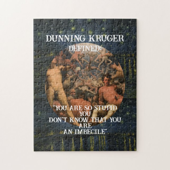 Trump Dunning Kruger: Stupid people Republicans Jigsaw Puzzle (Vertical)
