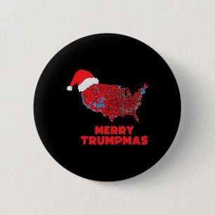 Trump Election Map Merry Christmas Holiday Santa H 6 Cm Round Badge