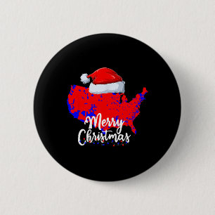 Trump Election Map Merry Christmas Holiday Santa H 6 Cm Round Badge