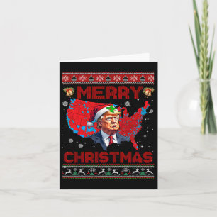 Trump Election Map Merry Christmas Holiday Santa H Card