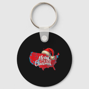 Trump Election Map Merry Christmas Holiday Santa H Key Ring