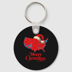Trump Election Map Merry Christmas Holiday Santa H Key Ring